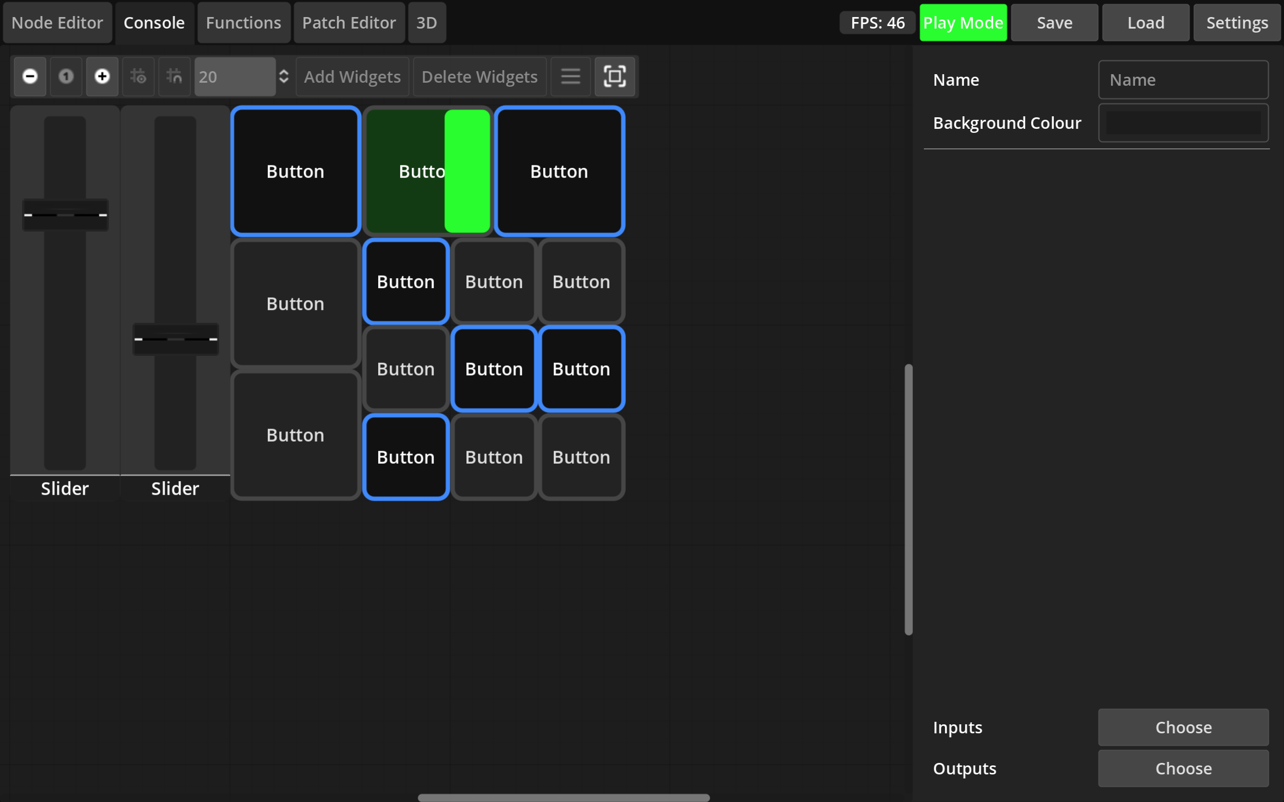 Dmx software with sliders